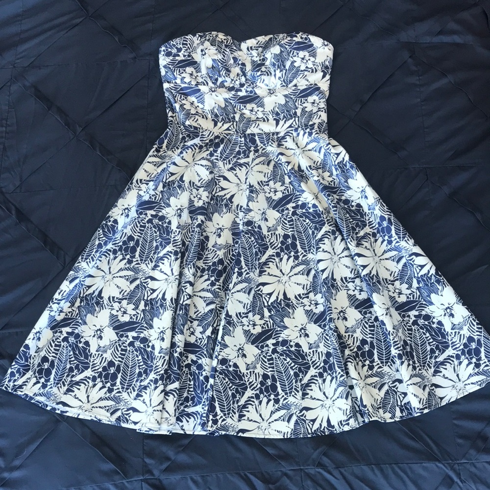 Navy and Cream Dress